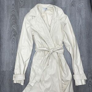 fashion nova faux leather trench coat